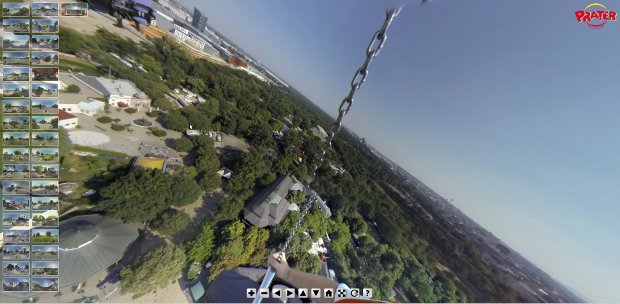 360-Grad-Ansicht vom Praterturm über den Wiener Prater