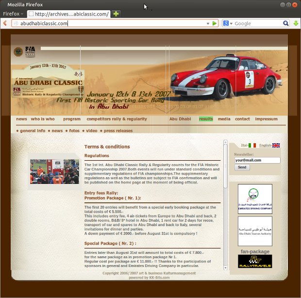 Teilnahmebedingungen der Abu Dhabi Classic auf der Rallye-Webseite
