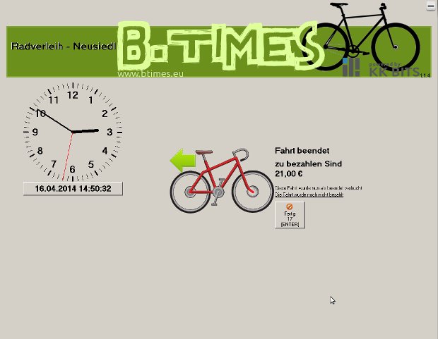 B.Times-Abrechnung einer beendeten Radverleih-Fahrt