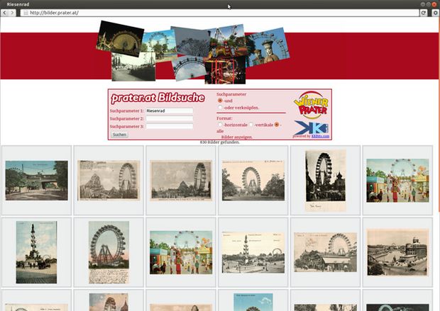 prater.at image search with historic photos of Vienna's Prater