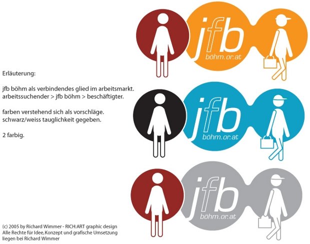Farbvarianten des Logos für die JFB Job Machine