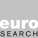 Eurosearch-Logo in Weiß auf grauem Hintergrund