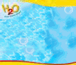 Animierter H2O-Therme-Banner mit Kind im Wasser
